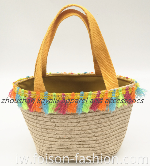 Hot Sell Simple Kids Beach Bag Straw Bag1